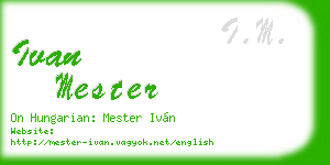 ivan mester business card